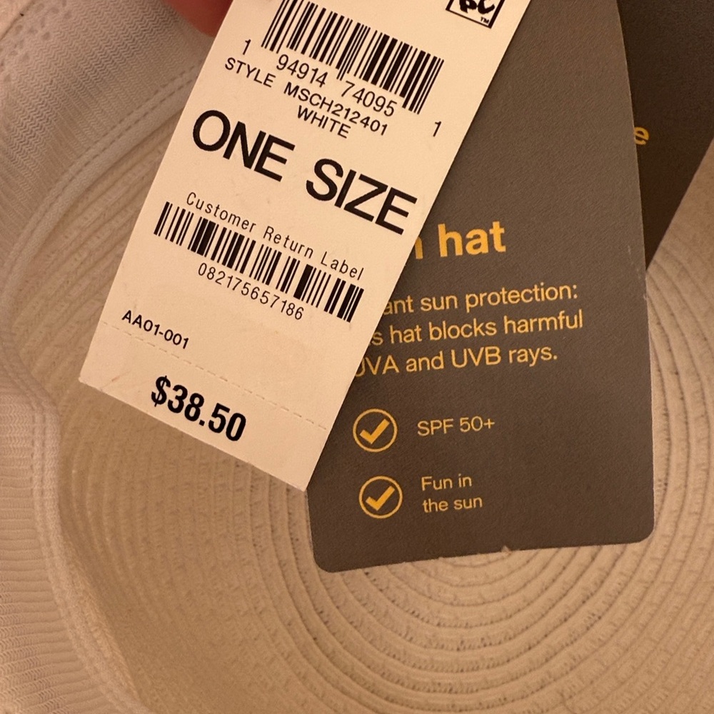 White Straw Hat - Picture 6 of 8